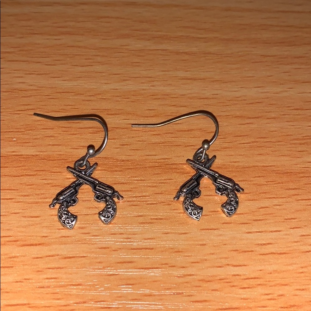 Western gun earrings